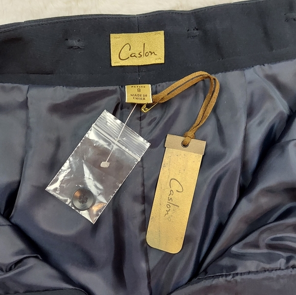 Caslon Nordstrom Dark Blue Midnight Pleated High Waisted Dress Pants Size 8 - Picture 7 of 10